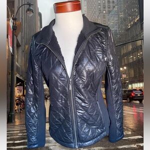Prana Black Quilted Leather Jacket‎